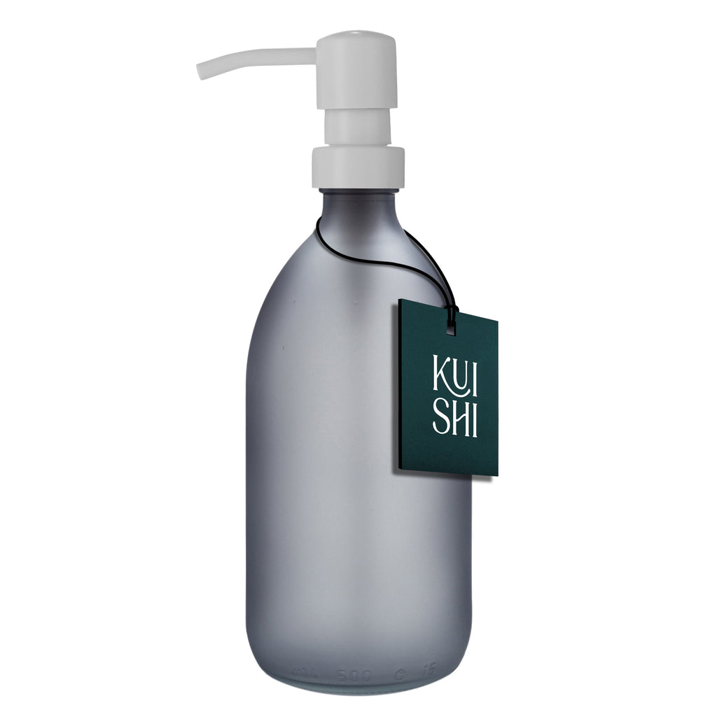 Grey Soap Dispenser with Stainless Steel Pump