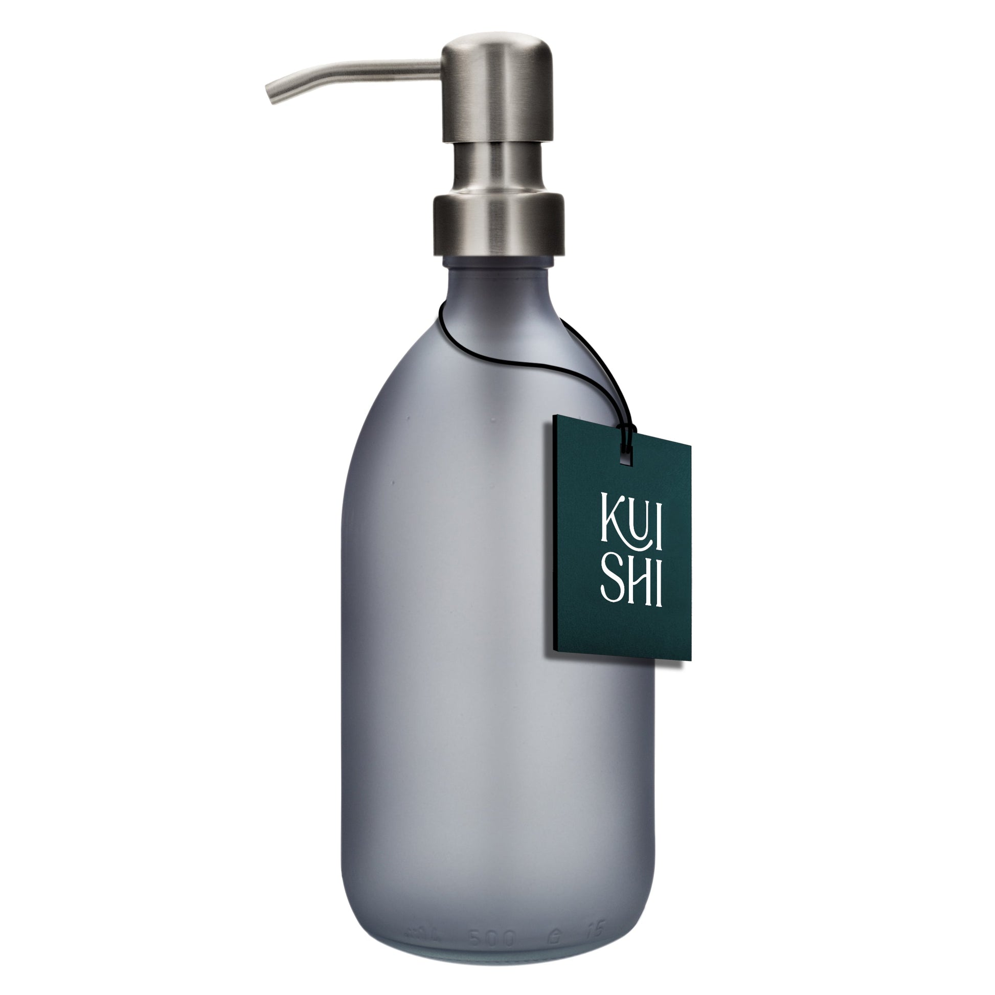Grey Soap Dispenser with Stainless Steel Pump