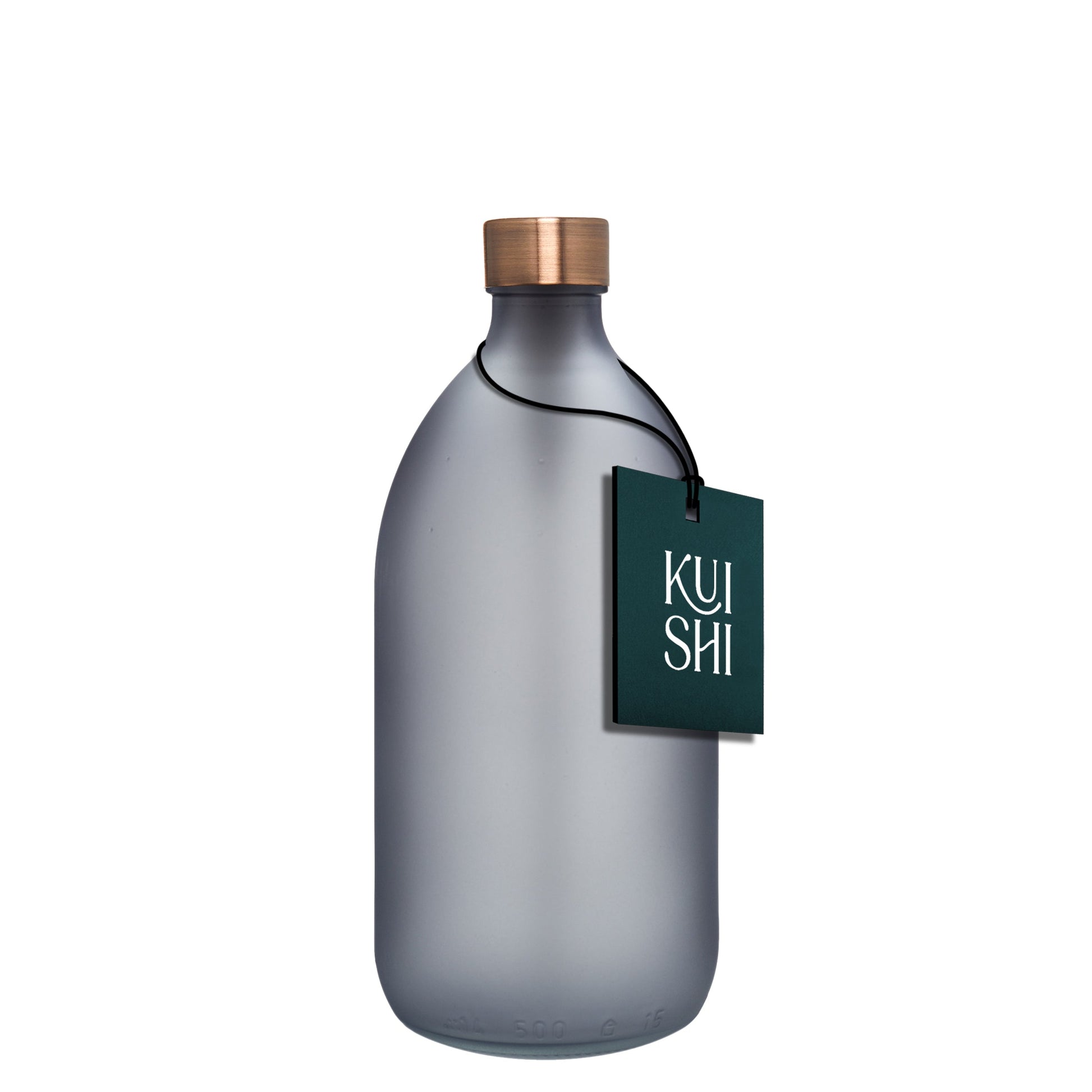 Frosted Grey Glass Bottle with Metal Cap