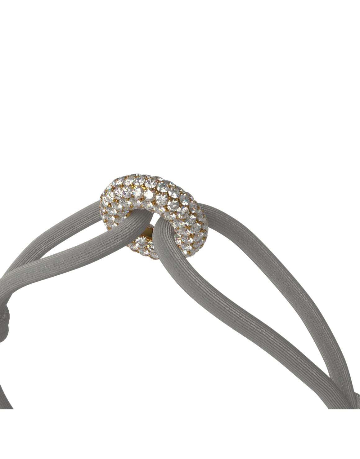 Golden Pave Cord Bracelet with Lab Diamonds