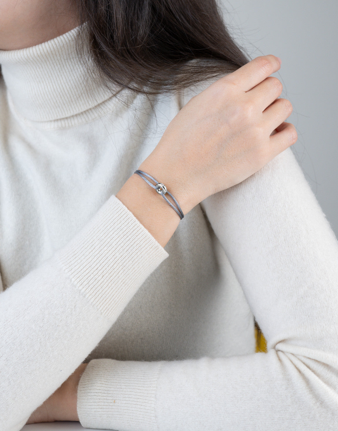 Mini Silver Diamond Cord Bracelet