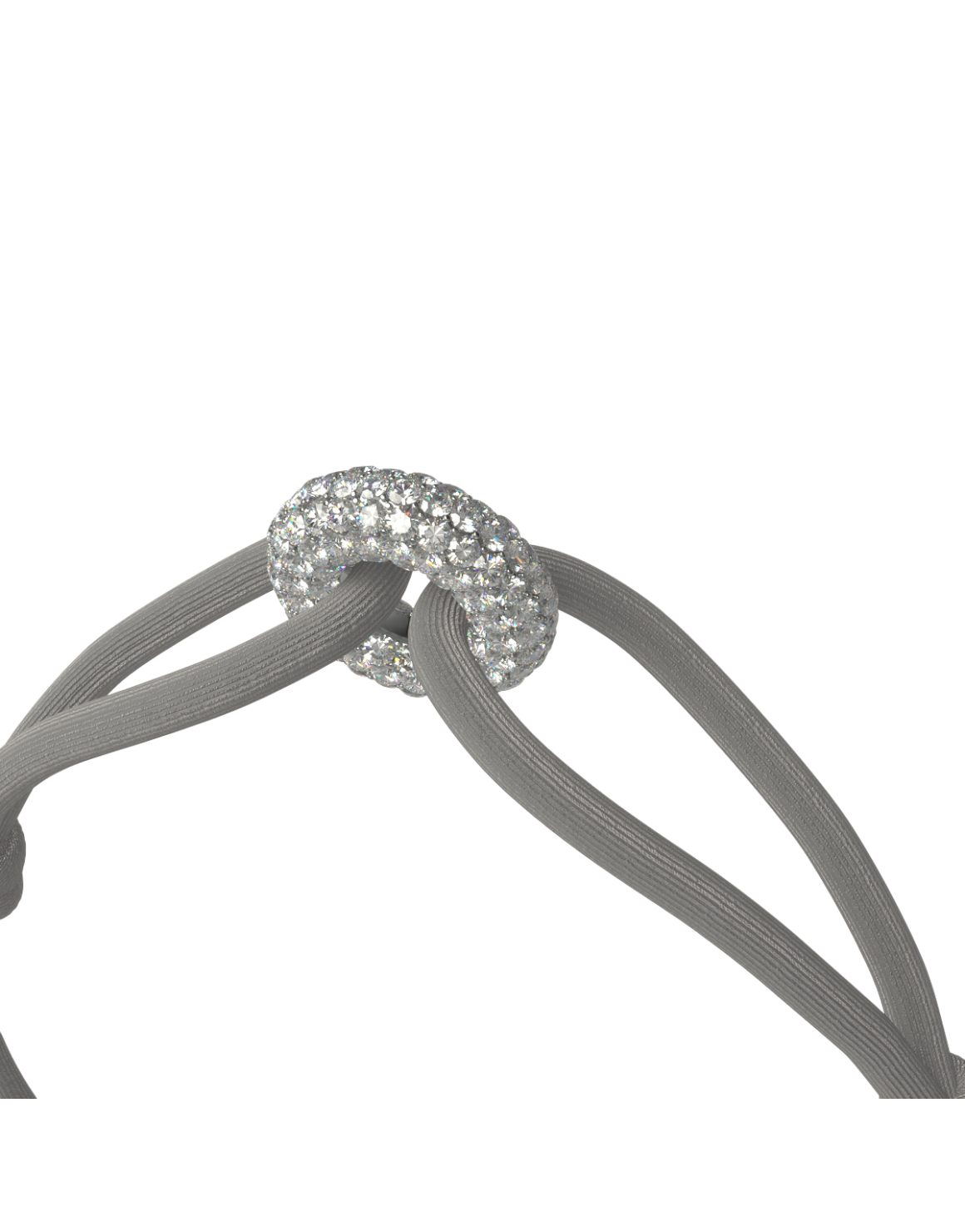 Silver Soho Pavé Cord Bracelet