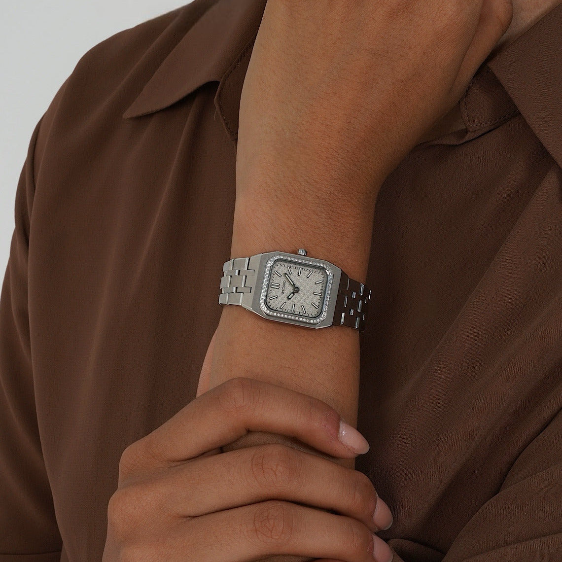 Small Diamond Watch in Stainless Steel