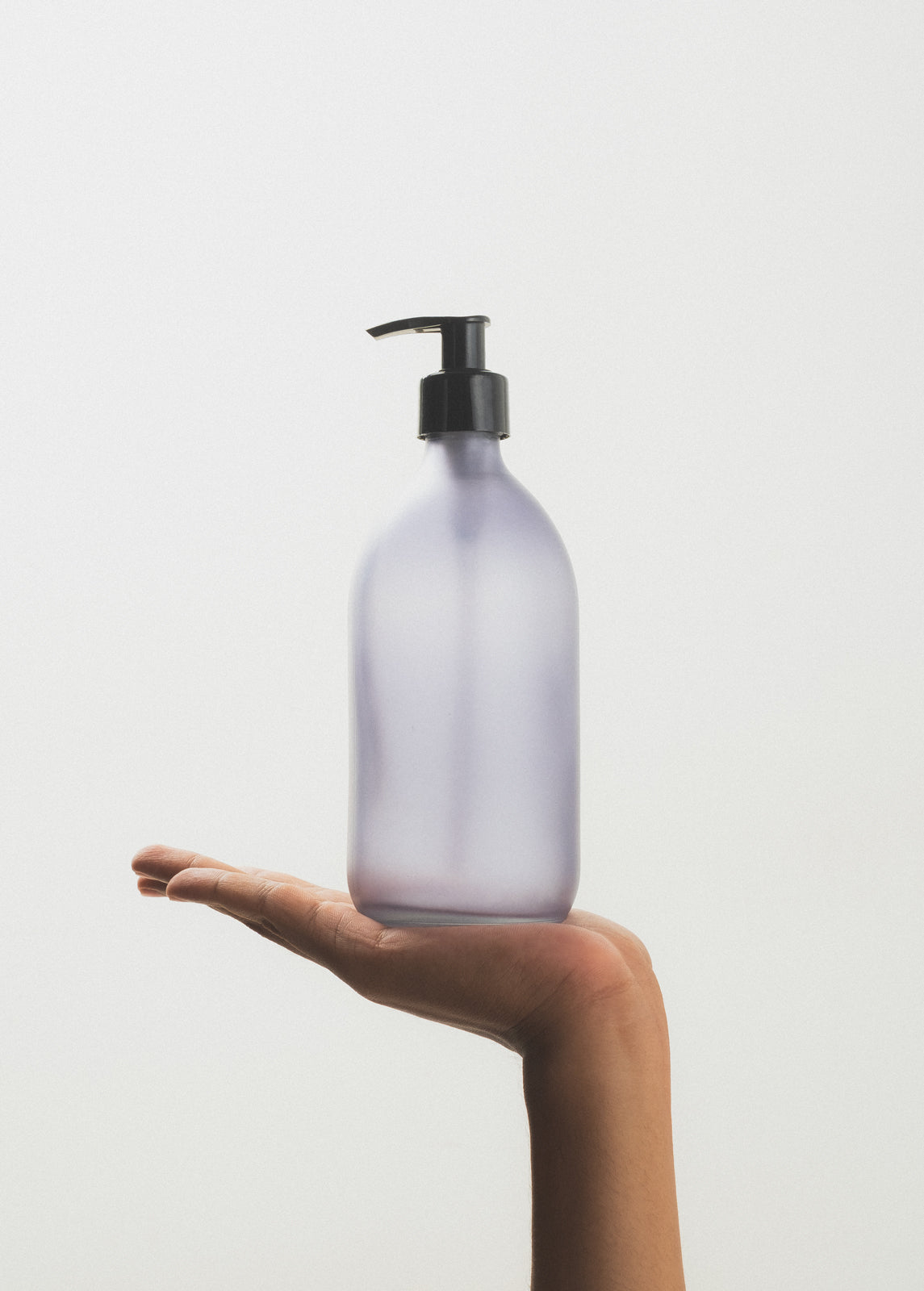 Grey Glass Soap Pump Bottle