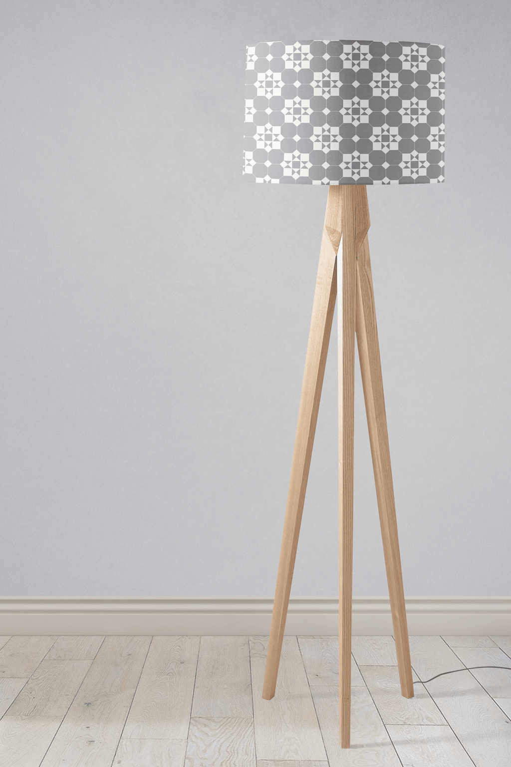Grey and White Geometric Tiles Lampshade