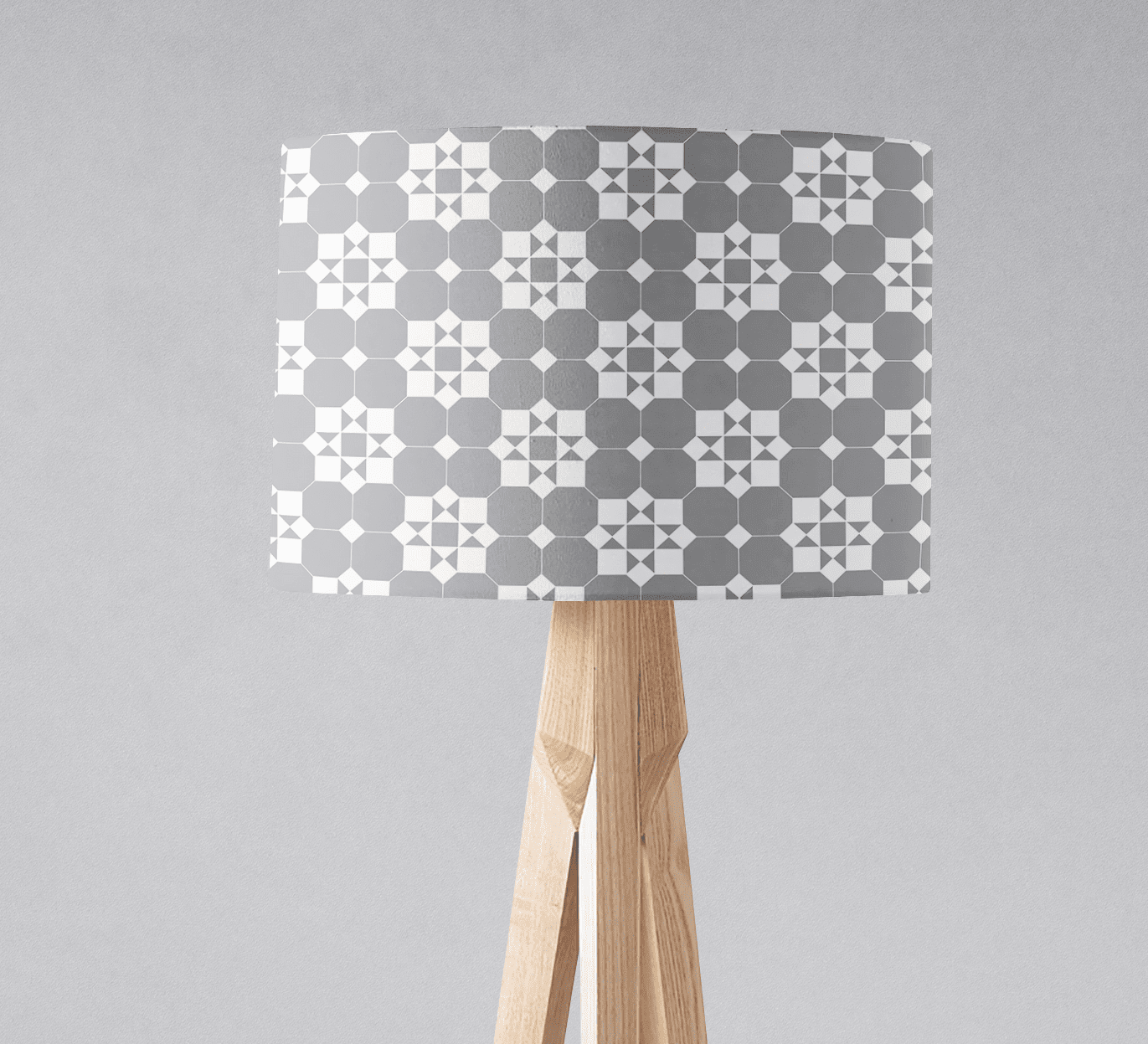 Grey and White Geometric Tiles Lampshade