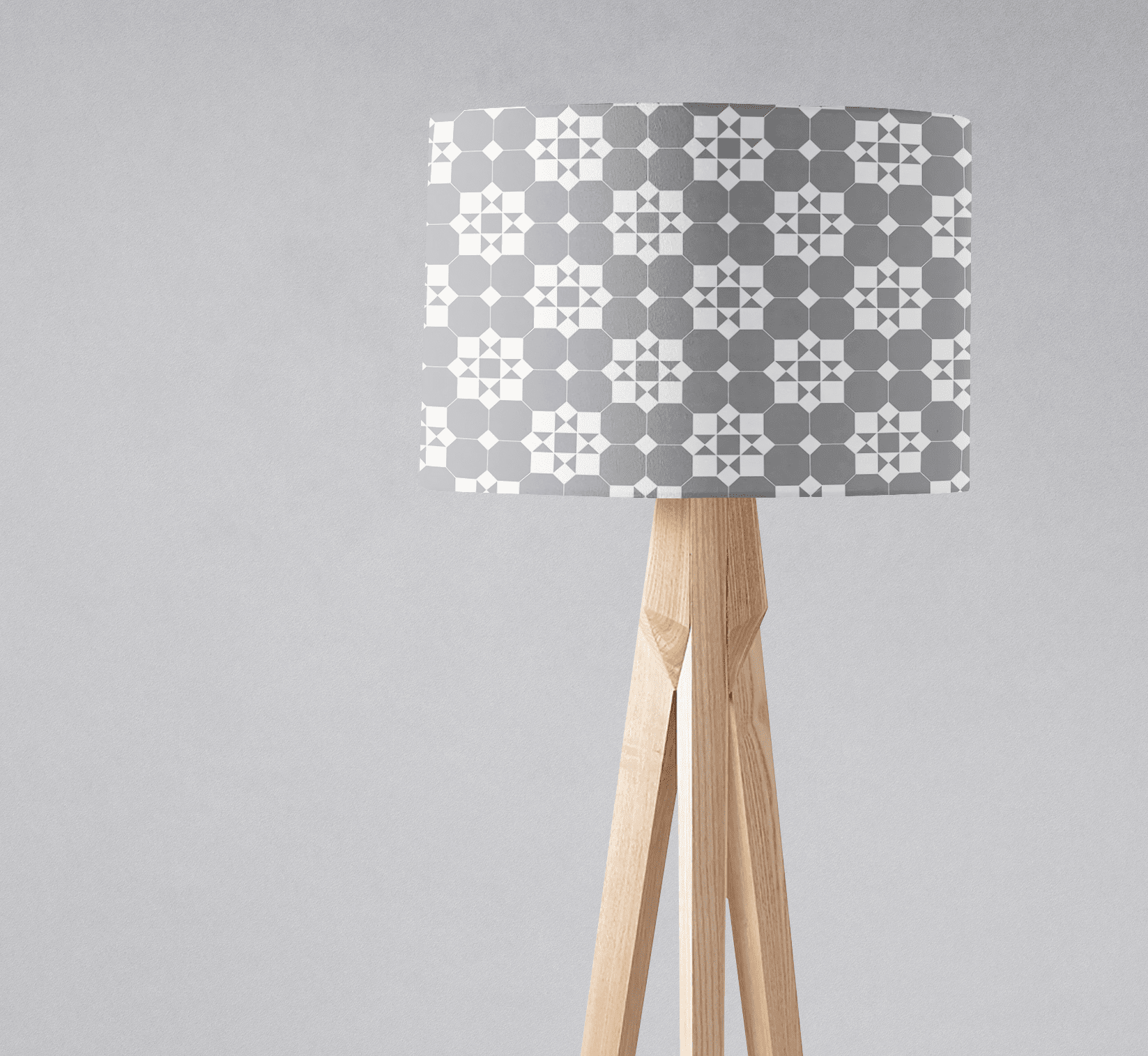 Grey and White Geometric Tiles Lampshade