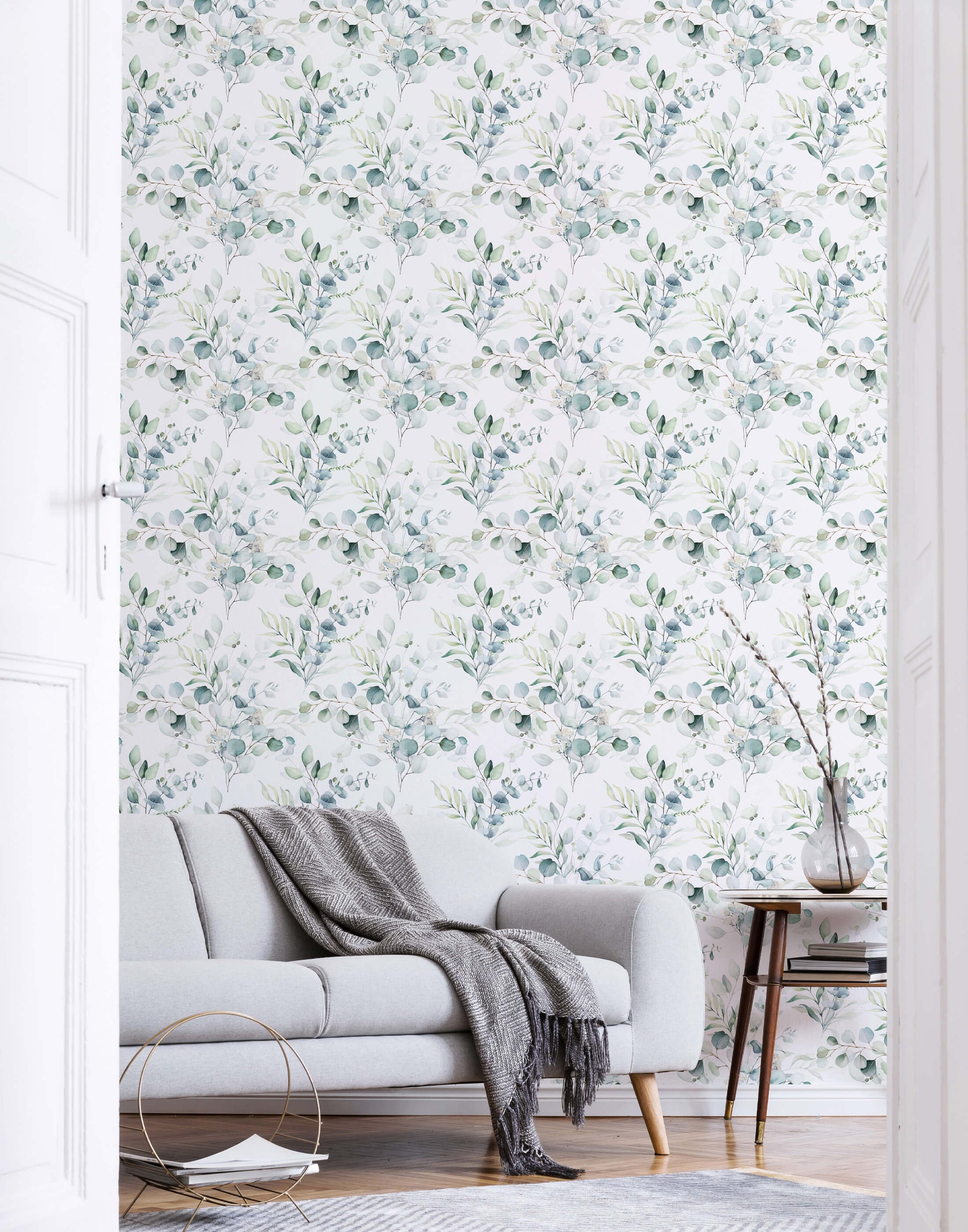 Watercolour Eucalyptus Leaf Wallpaper