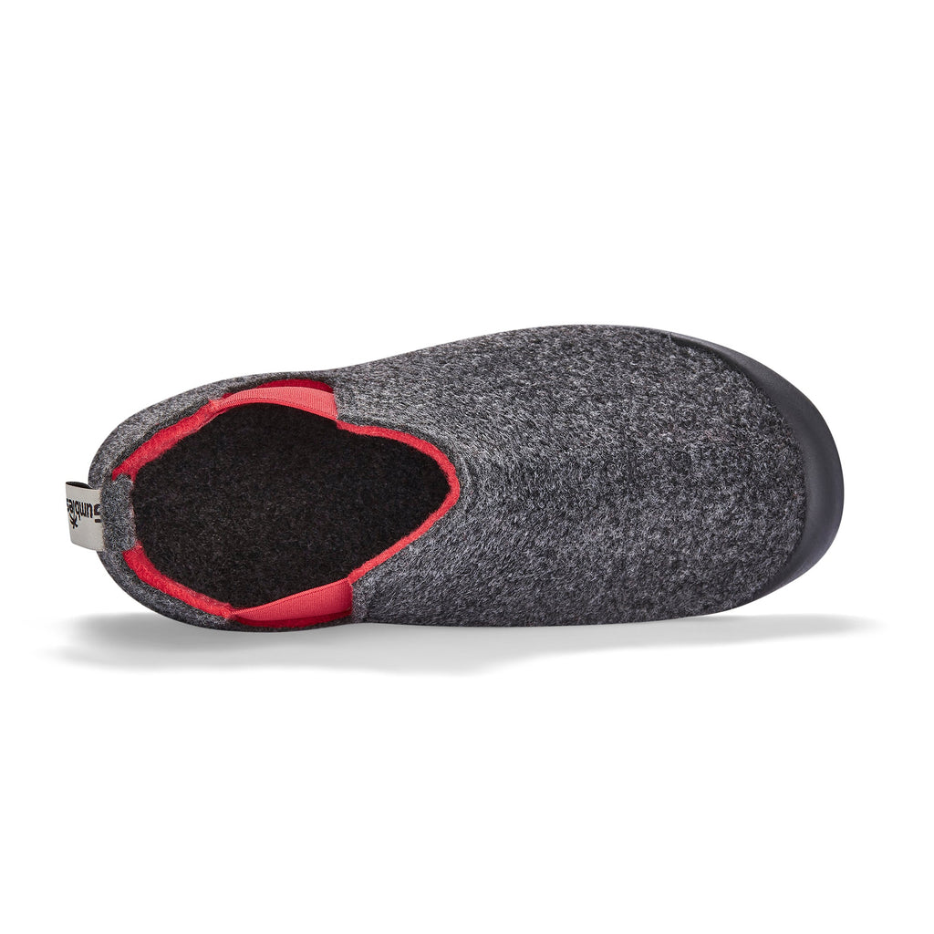 Brumby Women's Slipper Boot in Charcoal and Red
