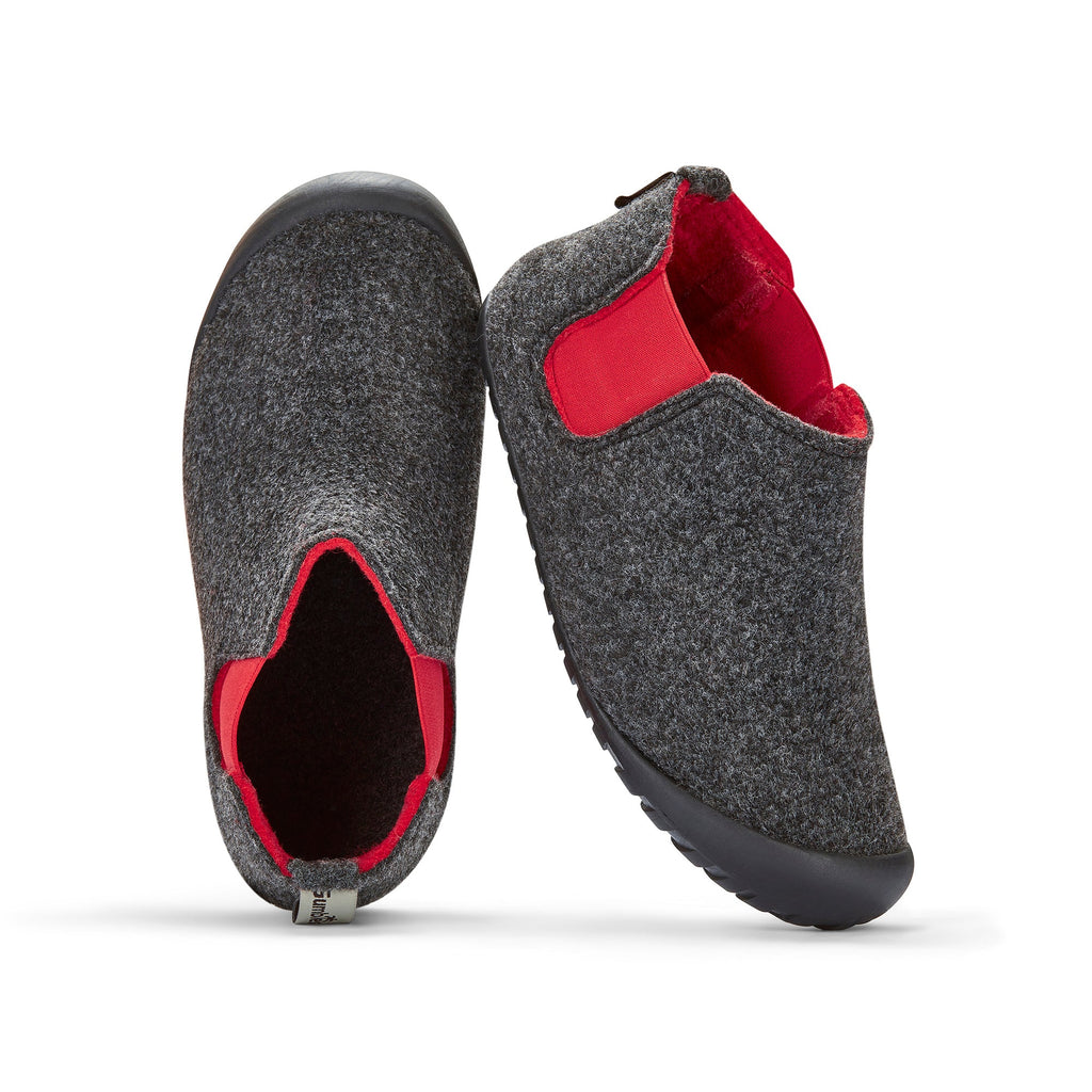 Brumby Women's Slipper Boot in Charcoal and Red