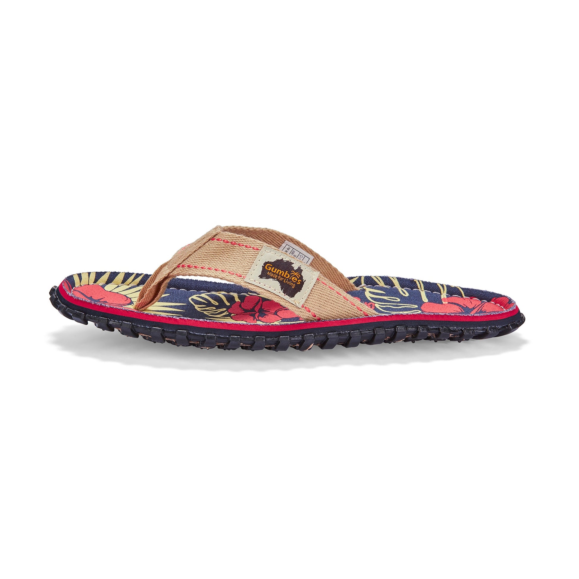 Men's Islander Flip Flops in Denim Hibiscus