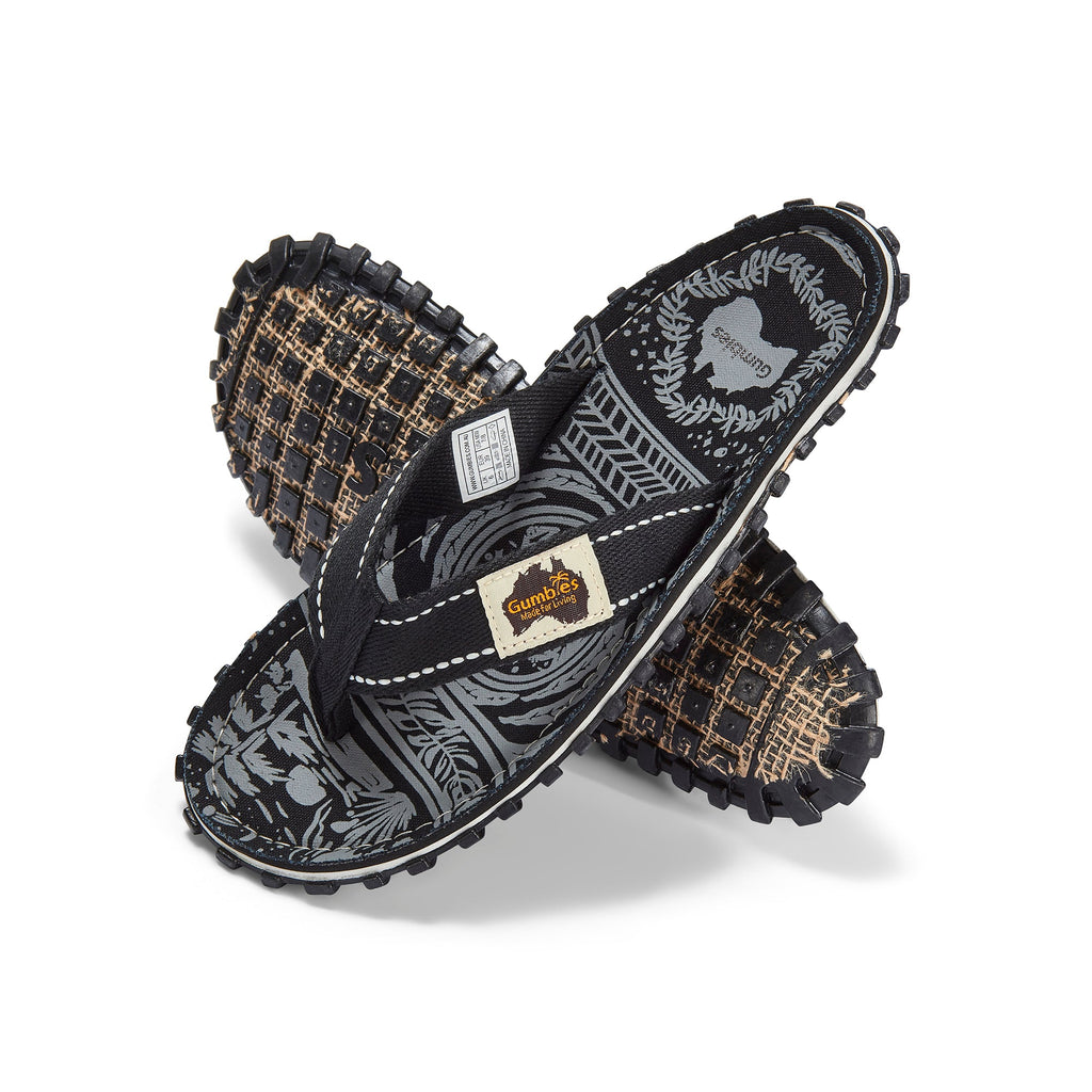 Women's Islander Flip Flops in Midnight Black