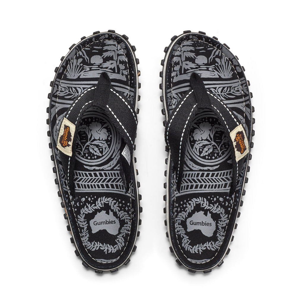 Women's Islander Flip Flops in Midnight Black