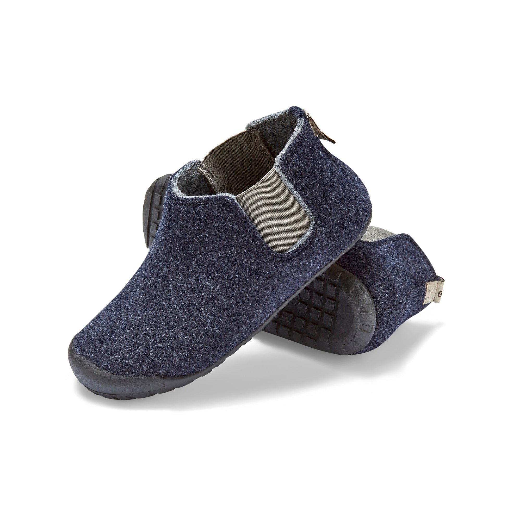 Men's Slipper Boot in Navy and Grey