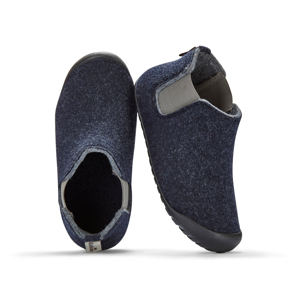 Men's Slipper Boot in Navy and Grey