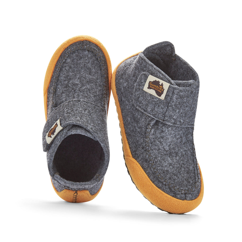 Quokka Slipper Boots in Grey and Curry