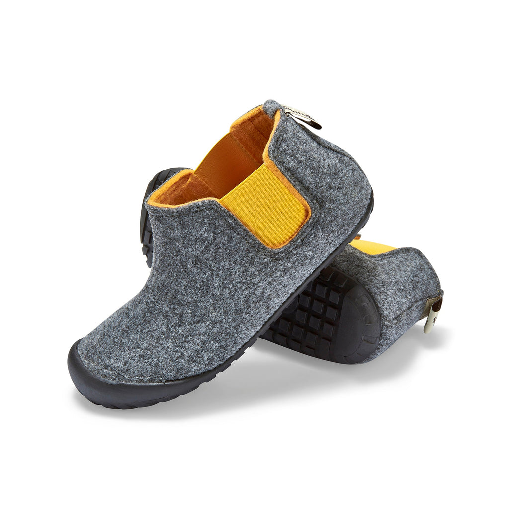 Slipper Boot in Grey and Curry