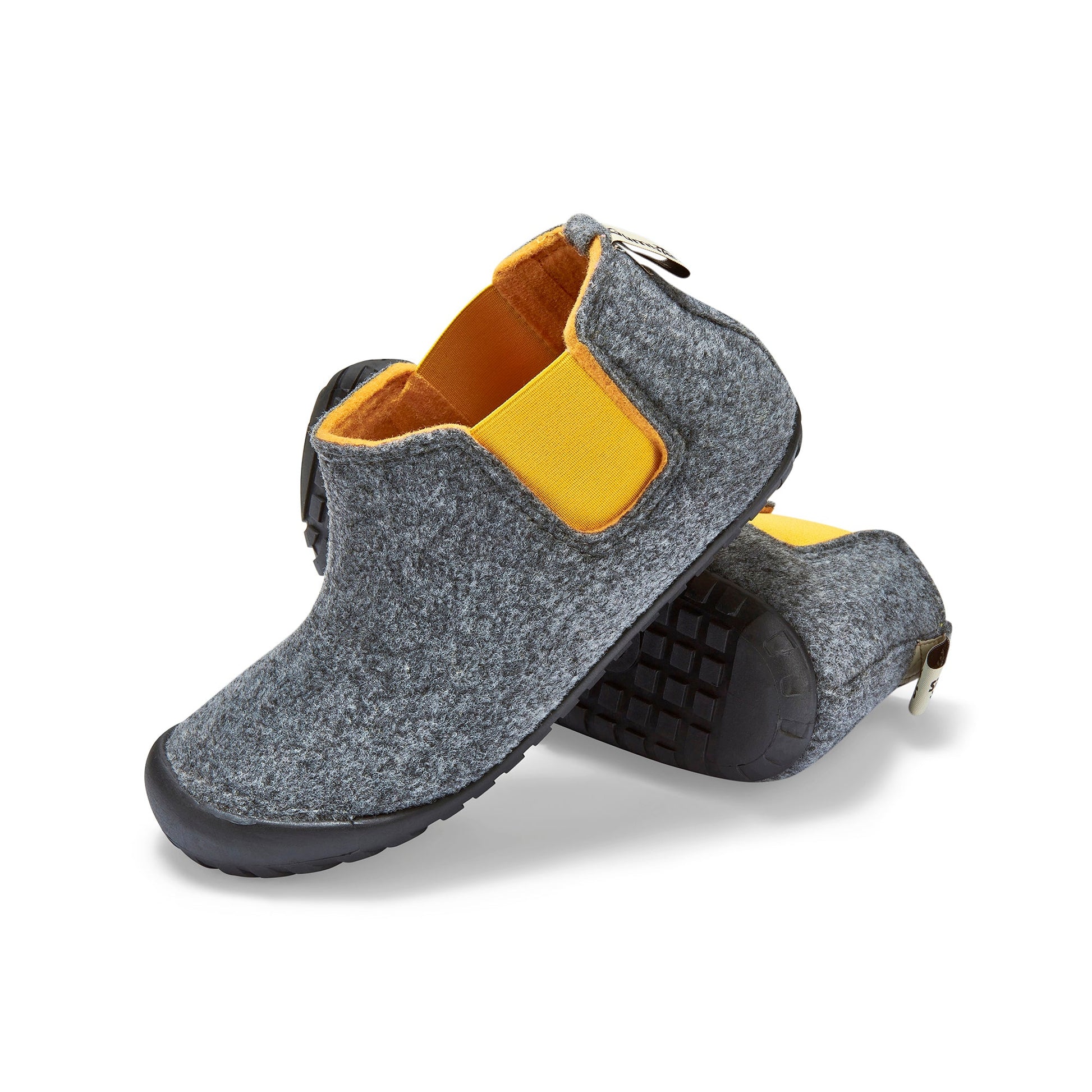 Slipper Boot in Grey and Curry