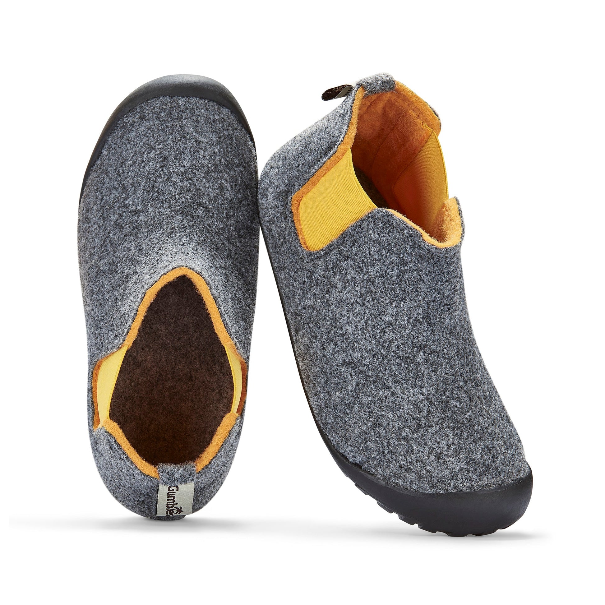 Slipper Boot in Grey and Curry
