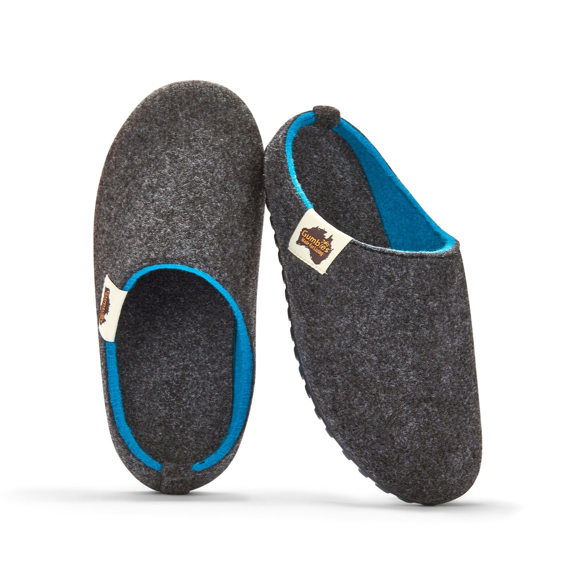 Outback Women's Slipper in Charcoal and Turquoise