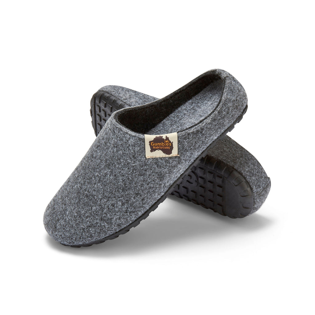 Outback Mens Slipper in Grey and Charcoal