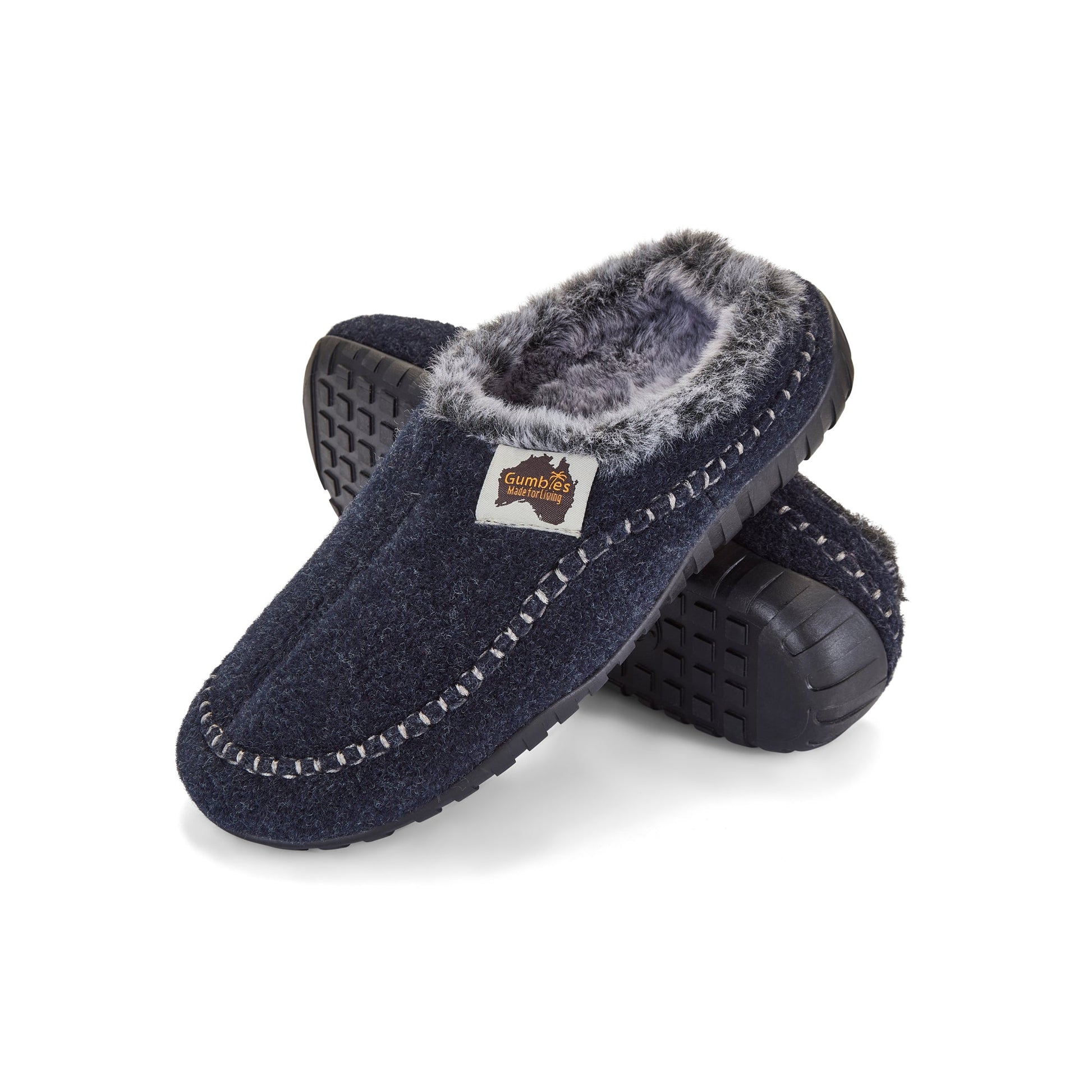 Ossa Low Women's Slipper in Navy and Grey
