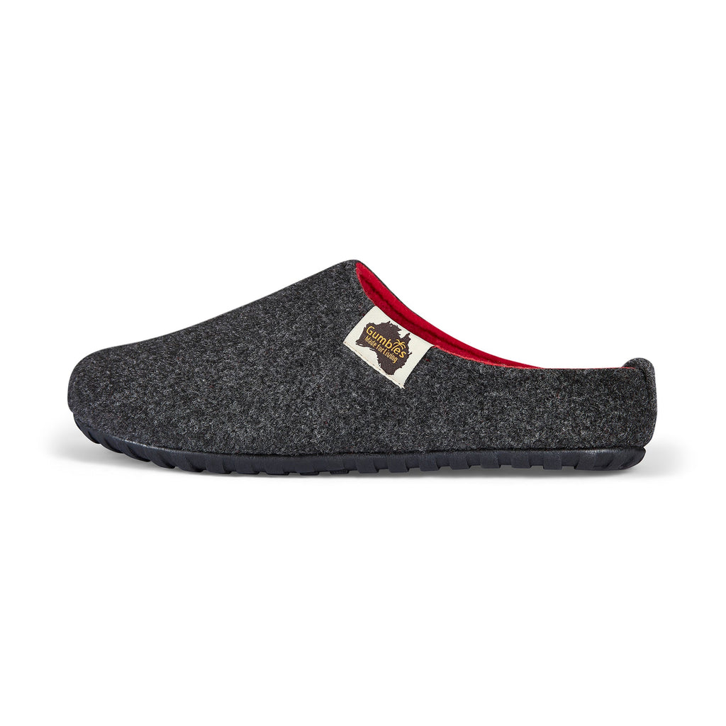 Outback Men's Slipper in Charcoal and Red