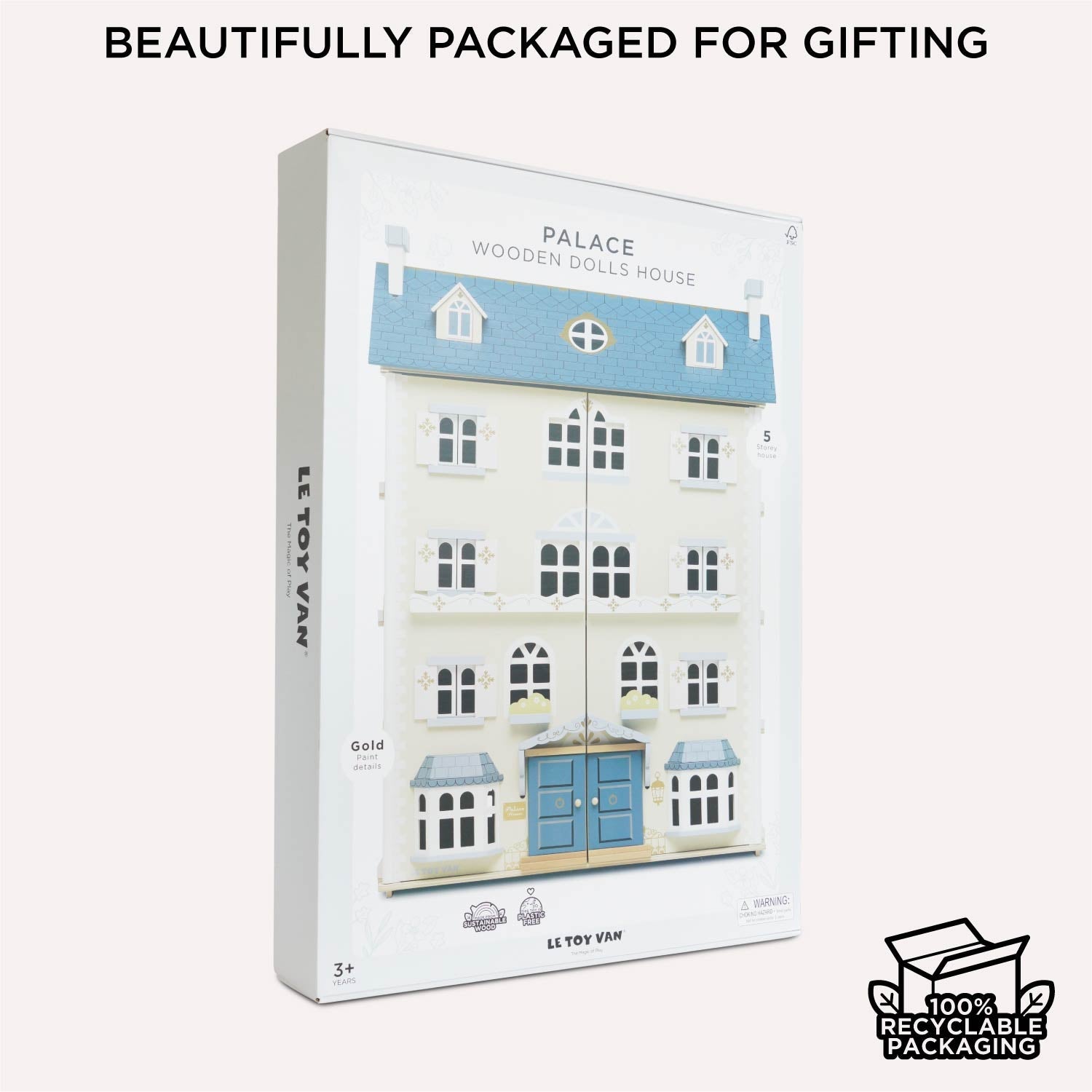 Palace Wooden Dolls House with Five Storeys and Eight Rooms