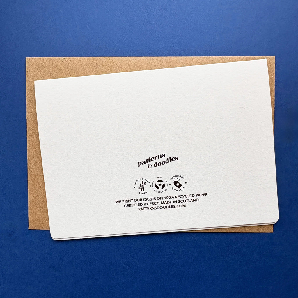 Hand Drawn Anniversary Card in Blue