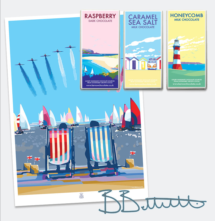 Happy and Glorious Red Arrows Seaside Print