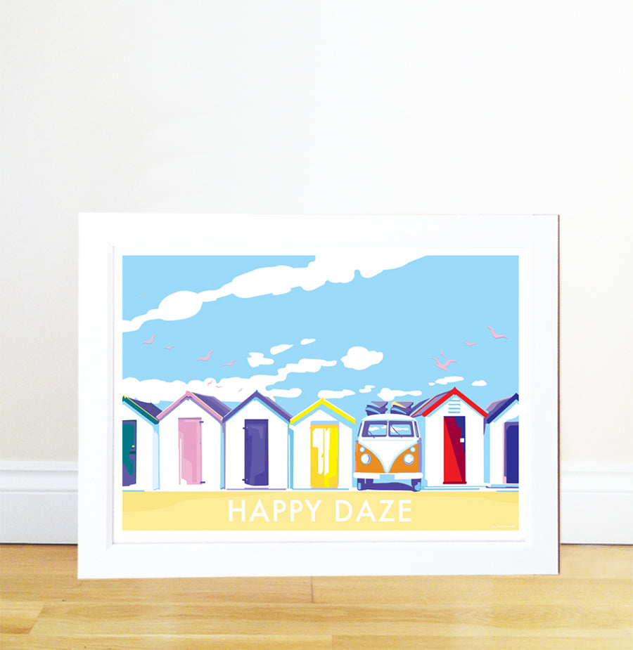 Happy Daze Vintage Seaside Print