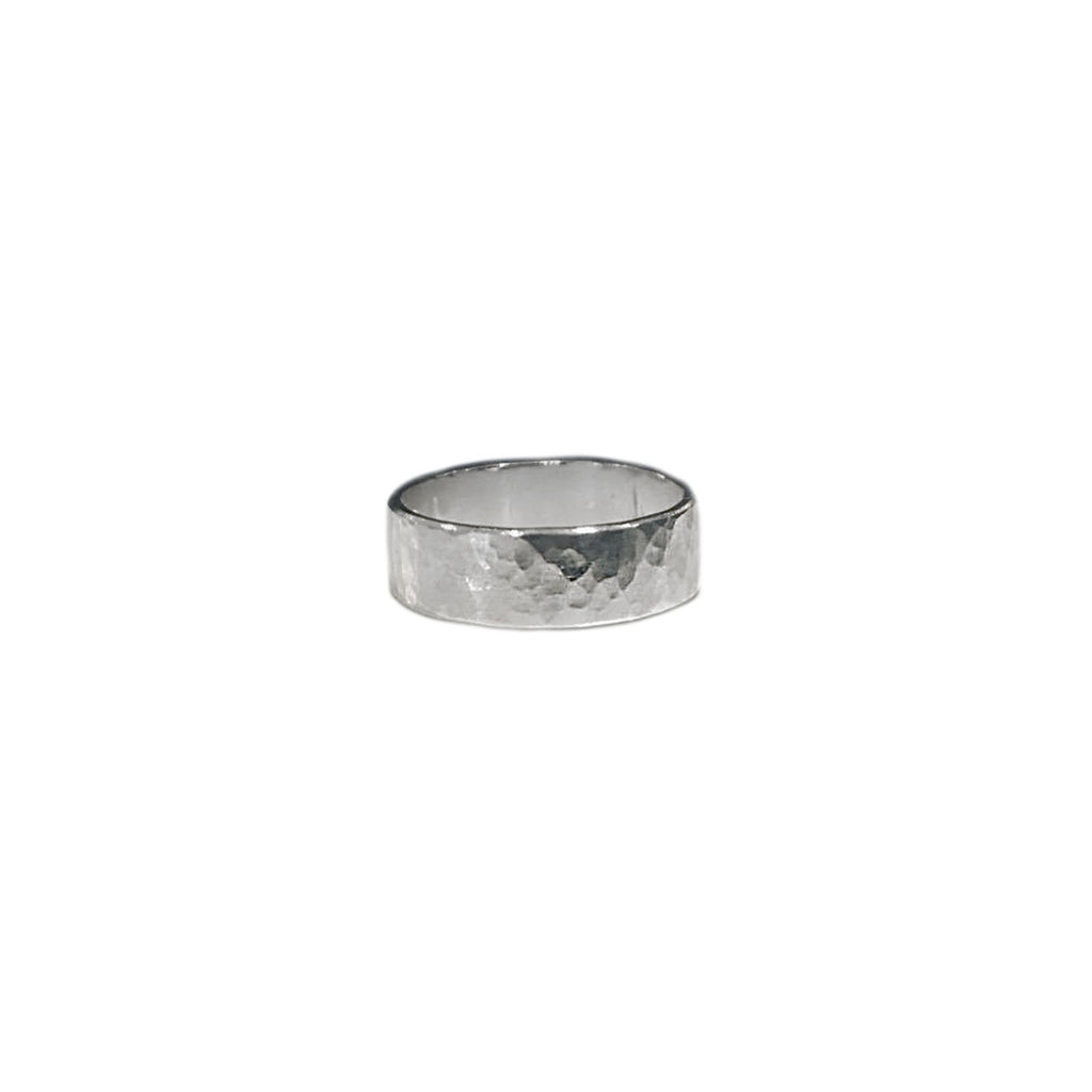 Hammered Chunky Silver Ring Unisex
