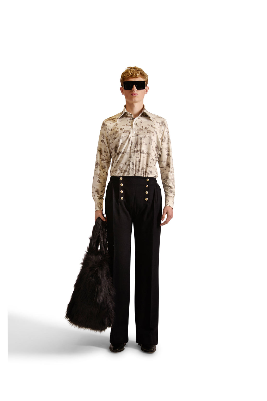 Tailored Fit Monogram Print Shirt