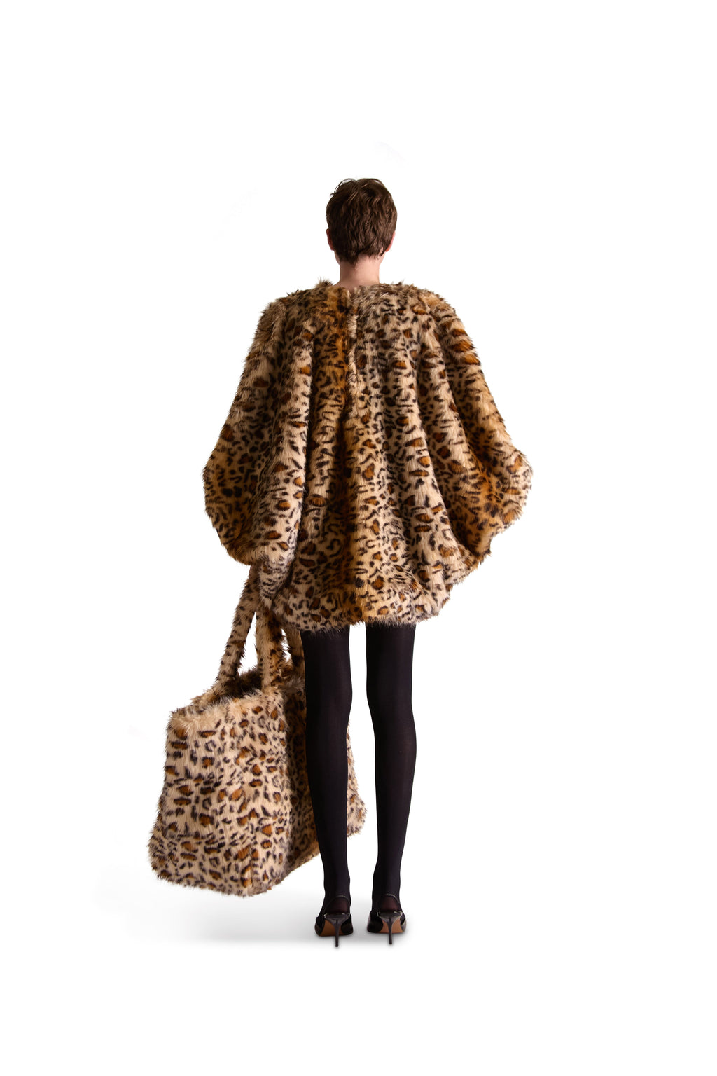 Animal Print Faux Fur Oversized Shoulder Bag