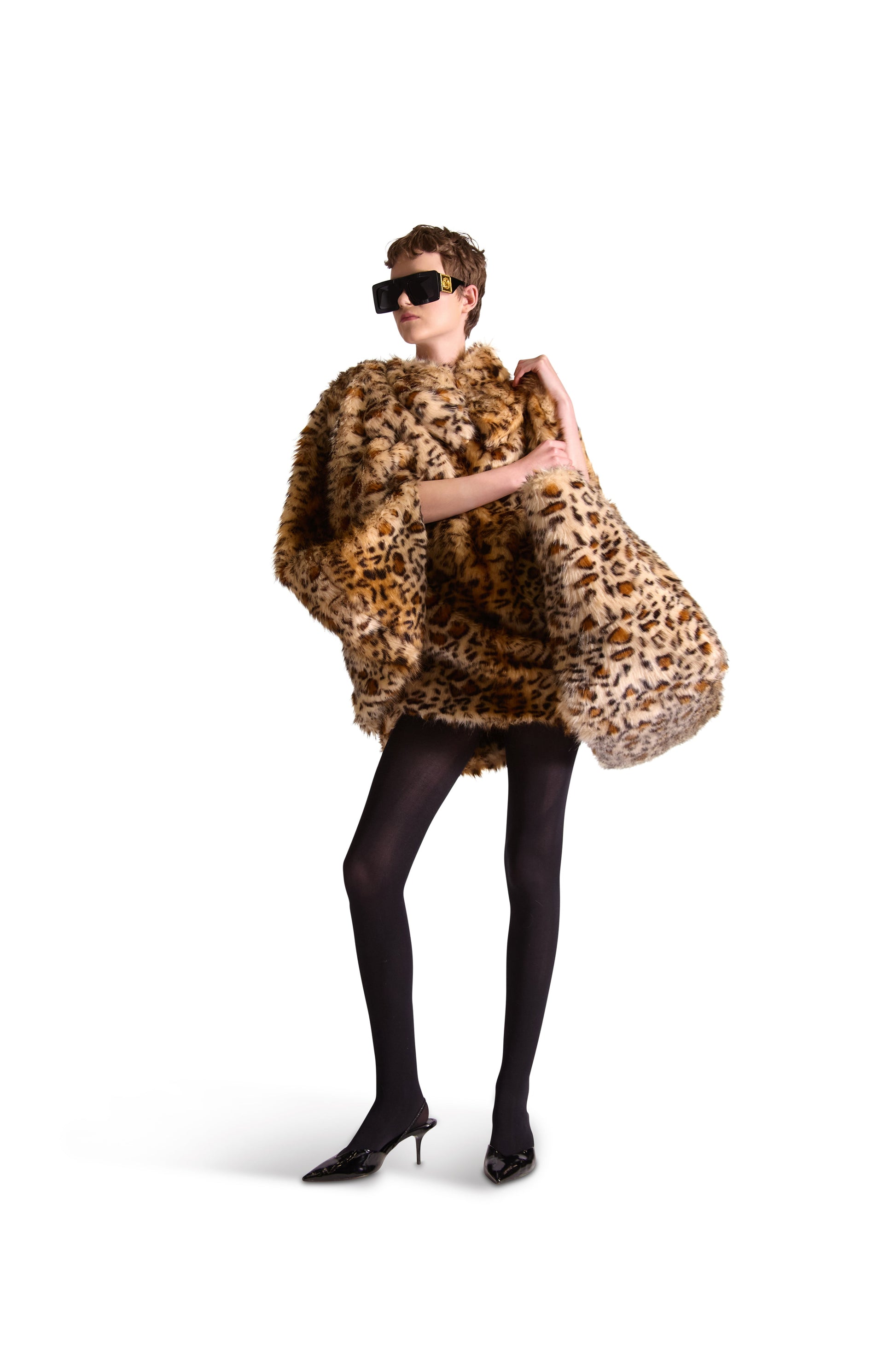 Animal Print Faux Fur Oversized Shoulder Bag