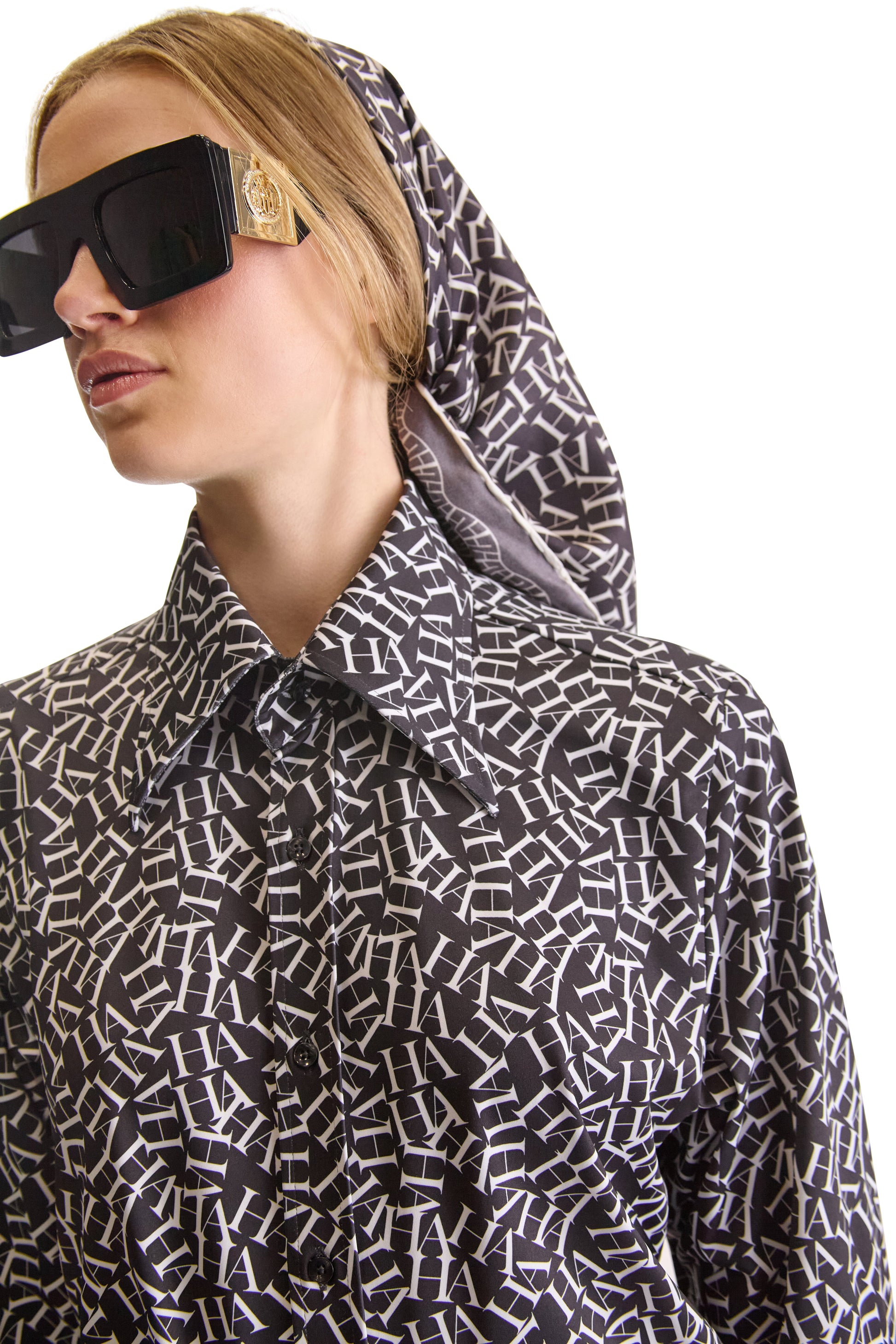 Tailored Fit Monogram Print Shirt