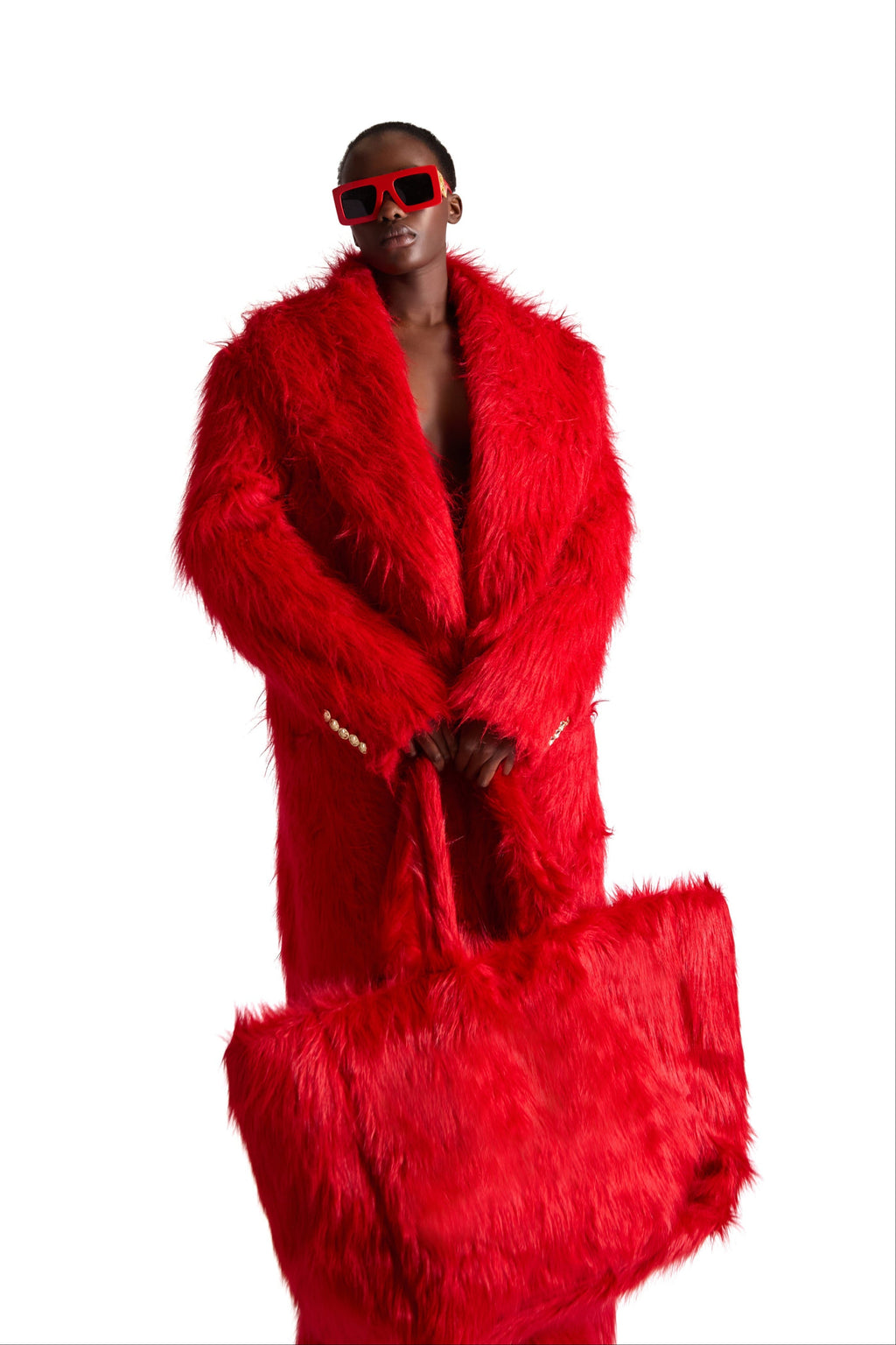 Large Faux Fur Shoulder Bag