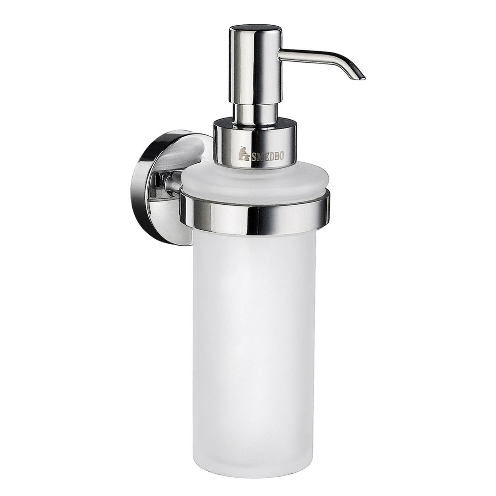 Polished Chrome Wall Soap Dispenser with Frosted Glass