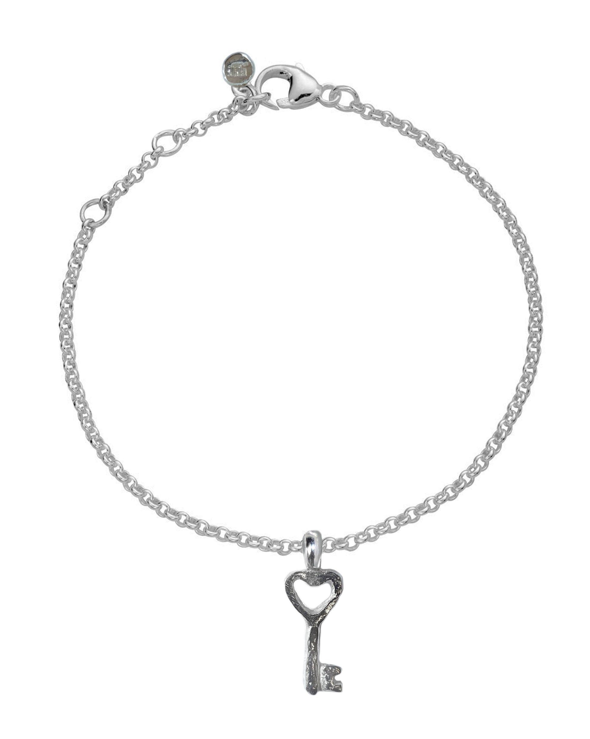 Key to My Heart Sterling Silver Chain Bracelet