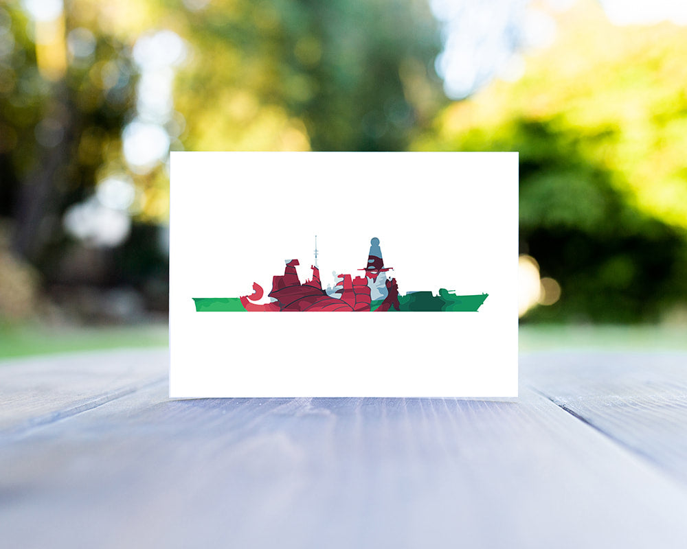 HMS Dragon Welsh Flag Greeting Card