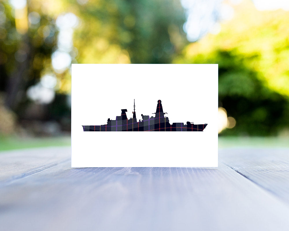 HMS Duncan Tartan Greeting Card