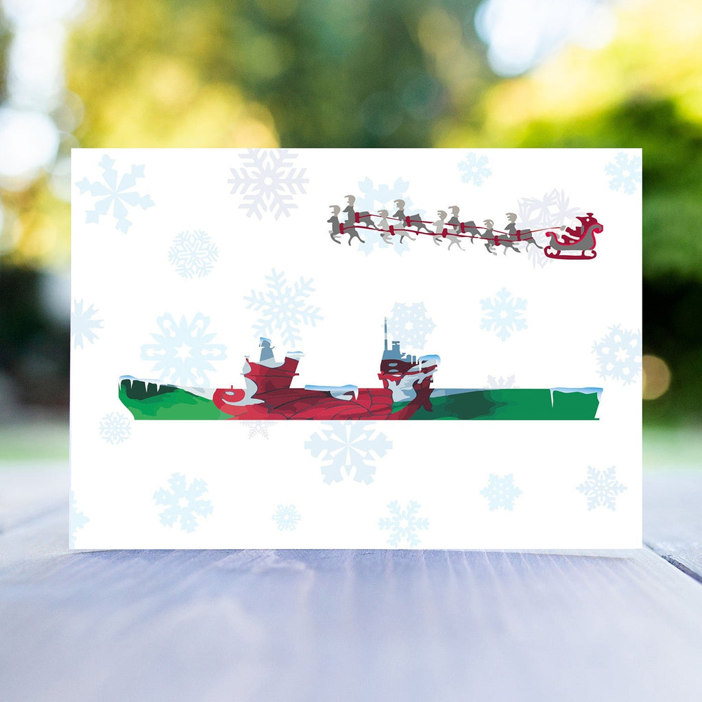 Welsh Flag HMS Prince of Wales Christmas Card