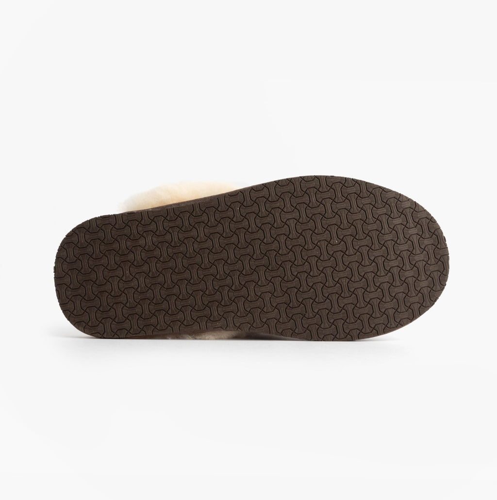 Real Sheepskin Mule Slippers in Espresso