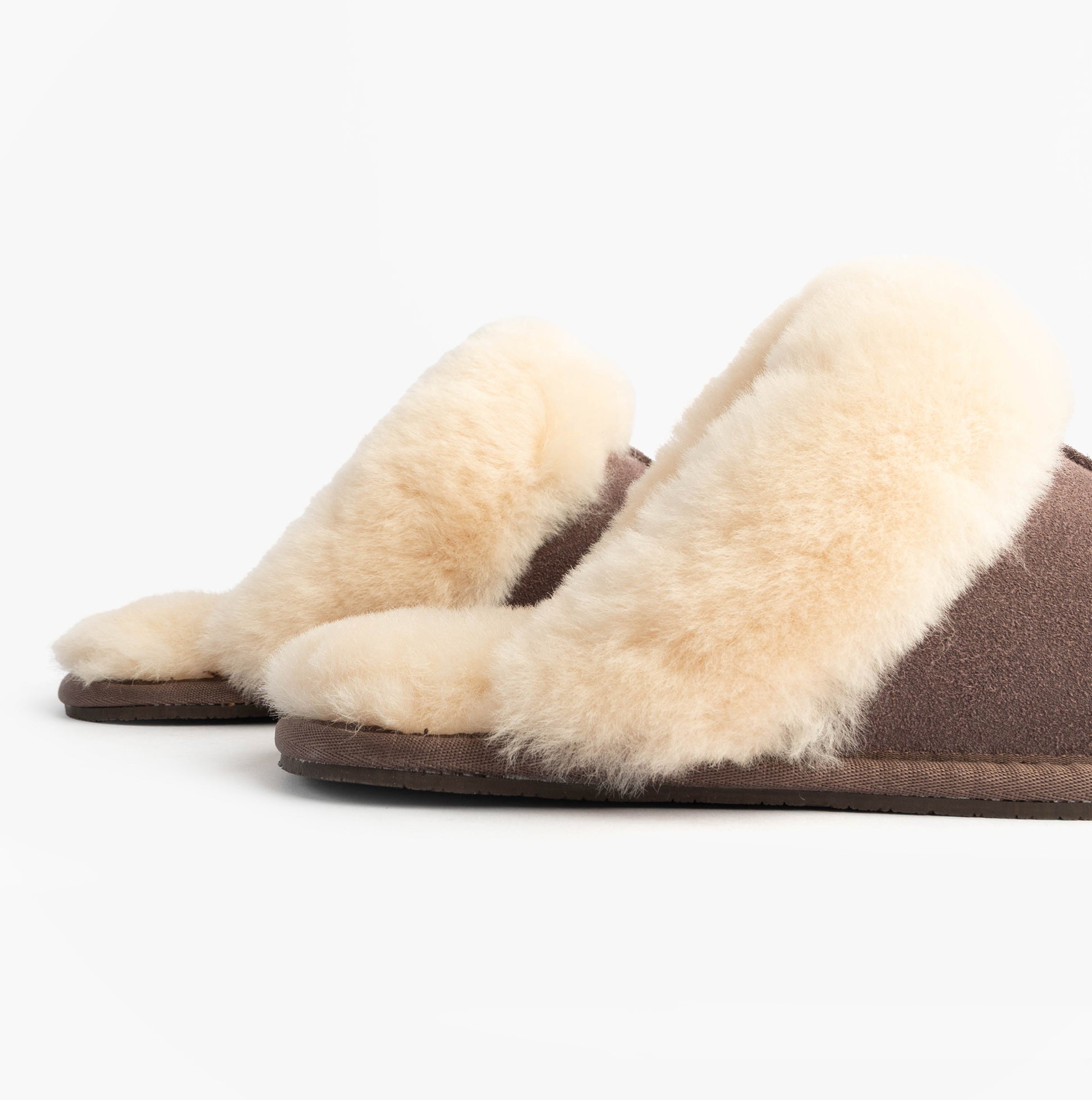 Real Sheepskin Mule Slippers in Espresso