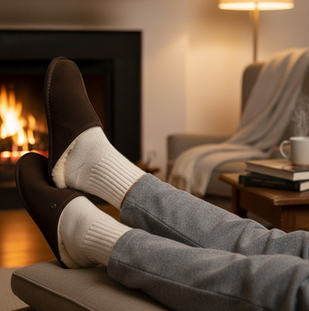 Sheepskin EDWIN Mens Slippers Espresso