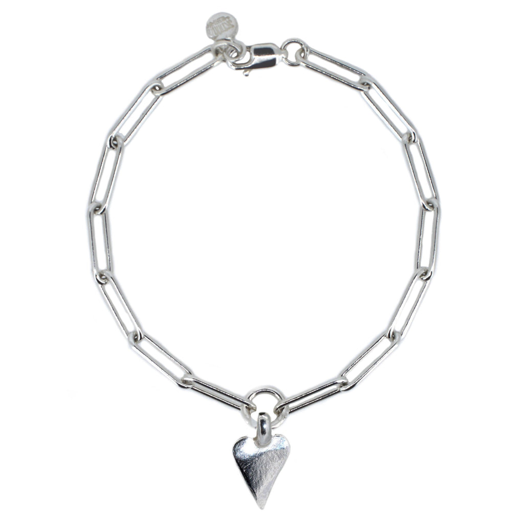 Heart Trace Chain Bracelet Sterling Silver