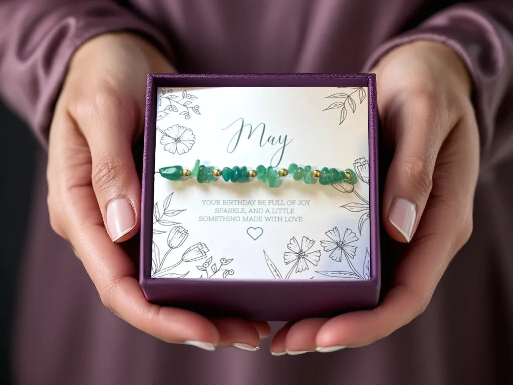 Green Agate Gemstone Bracelet with Sterling Silver