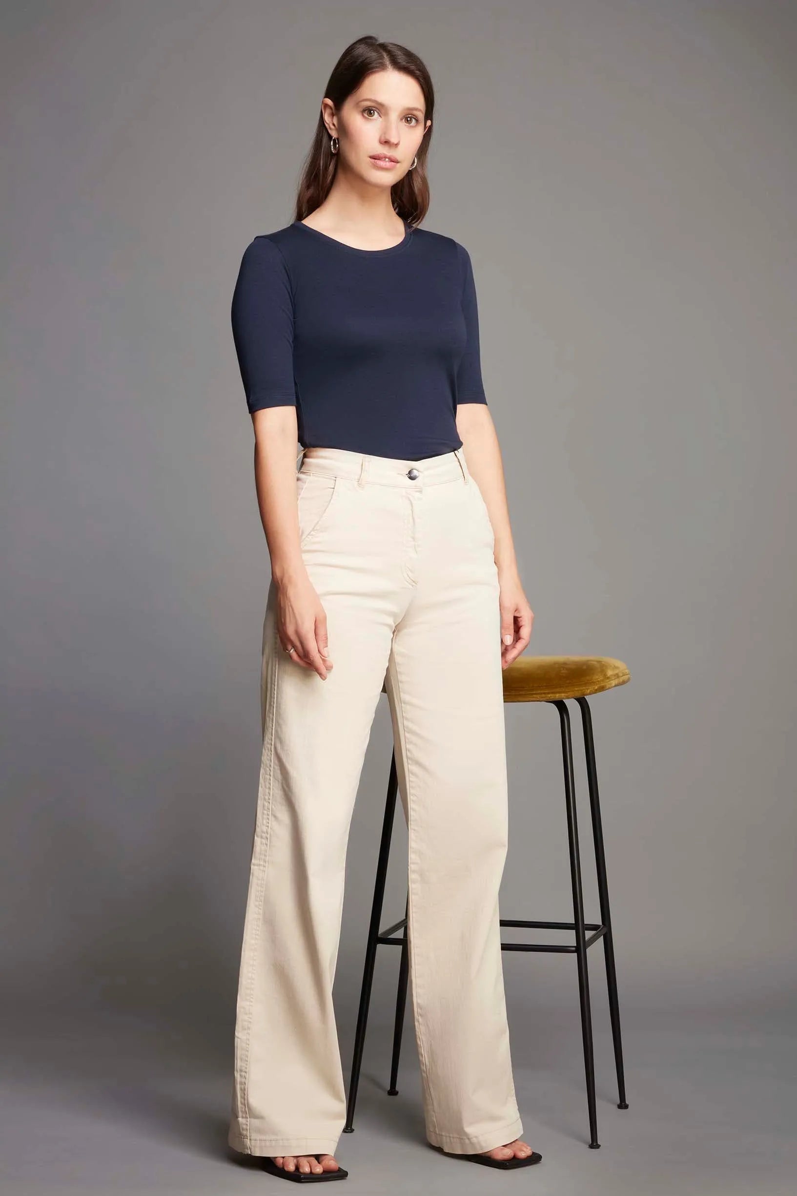 Women's Half Sleeve Crew Neck Cotton Modal Blend T-Shirt