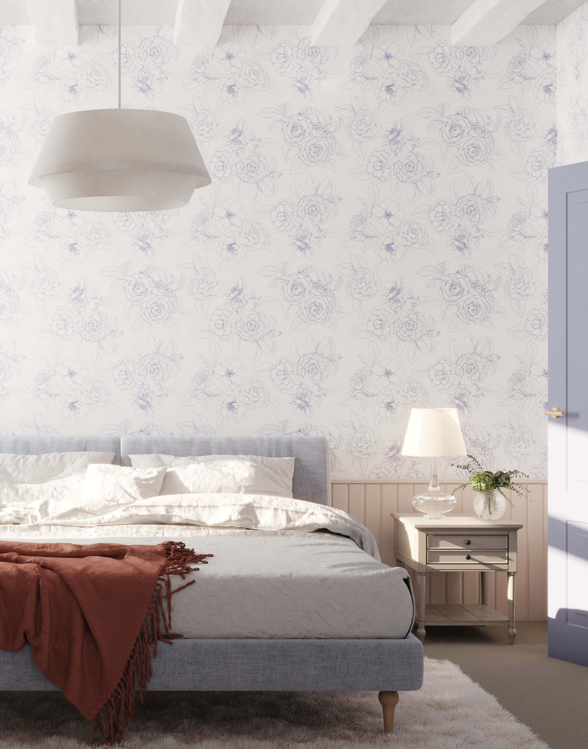 Hana Hand Drawn Floral Wallpaper