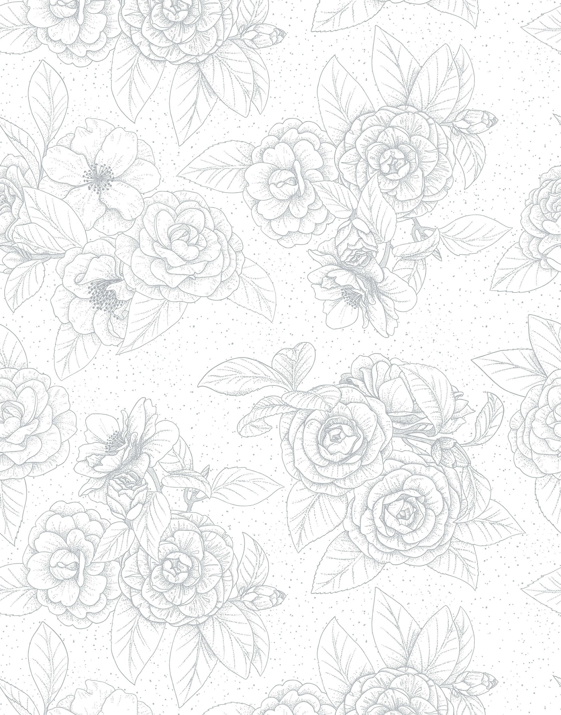 Hana Hand Drawn Floral Wallpaper